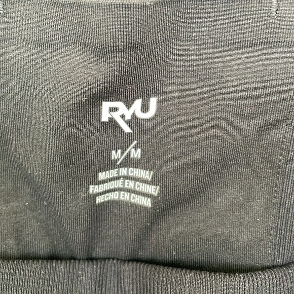RYU Black athletic capri leggings with white stripes on front. Size M. - Picture 5 of 5